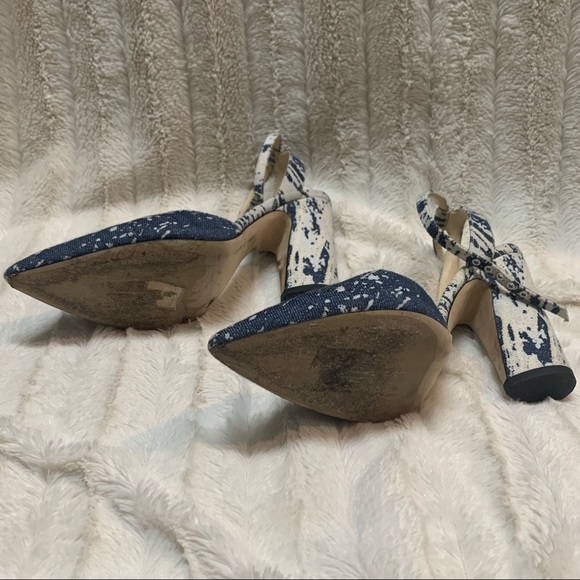 Jimmy Choo Micky 100 Denim And White Pumps - Picture 6 of 8